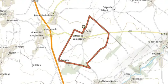 The Sur les traces de Guillaume track on the IGN map