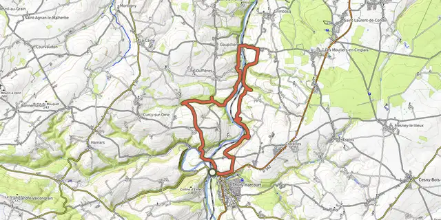 The Vallée de l'Orne track on the OpenTopoMap map