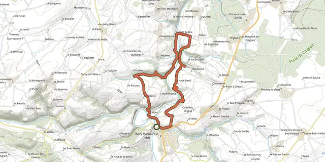 The Vallée de l'Orne track on the IGN map