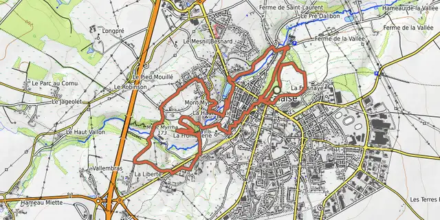 The À la poursuite l'Arlette track on the OpenTopoMap map