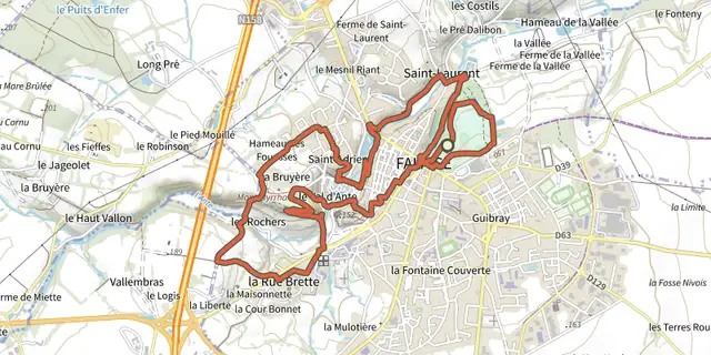 The À la poursuite l'Arlette track on the IGN map