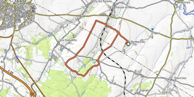 The Le Cheval de Pierre track on the OpenTopoMap map