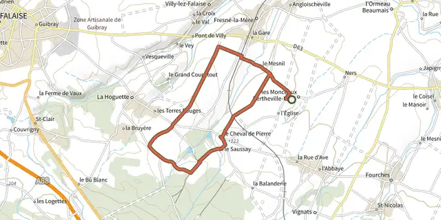 The Le Cheval de Pierre track on the IGN map