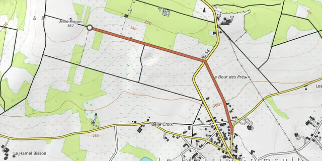 Tracé de Le Mont Pinçon sur le Plan IGN