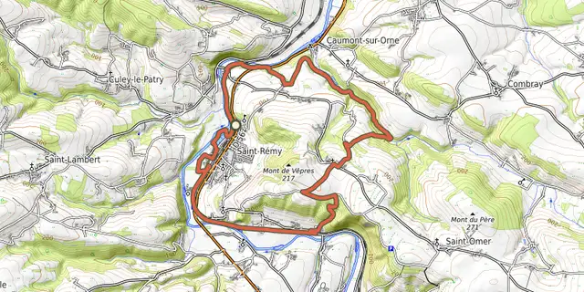 The Les chemineurs track on the OpenTopoMap map