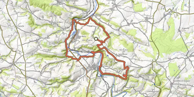 The Sur les hauteurs de la Suisse Normande track on the OpenTopoMap map