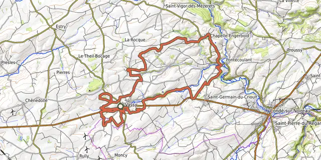 The La vallée du Tortillon track on the OpenTopoMap map