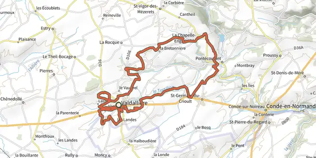 Tracé de La vallée du Tortillon sur le Plan IGN