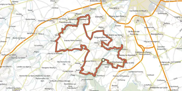 The Gravel Orne Odon 4 track on the IGN map