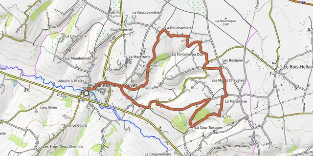 Tracé de Les deux fontaines sur le Plan IGN