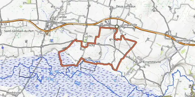 The De ponts en passerelles track on the OpenTopoMap map