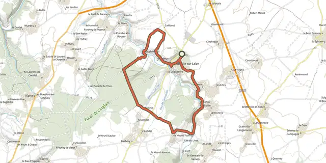 The Terre, eau et patrimoine en Cingal track on the IGN map