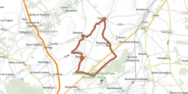 The Les Quatre Vents track on the IGN map
