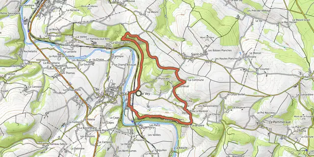 The Pain de Sucre et Rochers des Parcs track on the OpenTopoMap map
