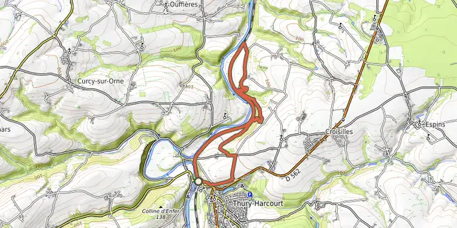 The Les Costils d'Aunes track on the IGN map