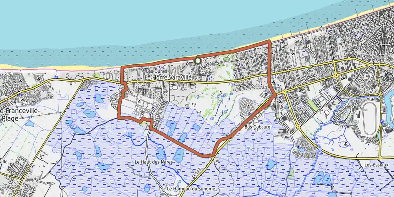 Carte du tracé de La passée aux canards sur le Plan IGN, départ et points de passage numérotés