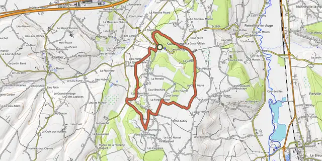 The Sur les traces de Pascal track on the OpenTopoMap map