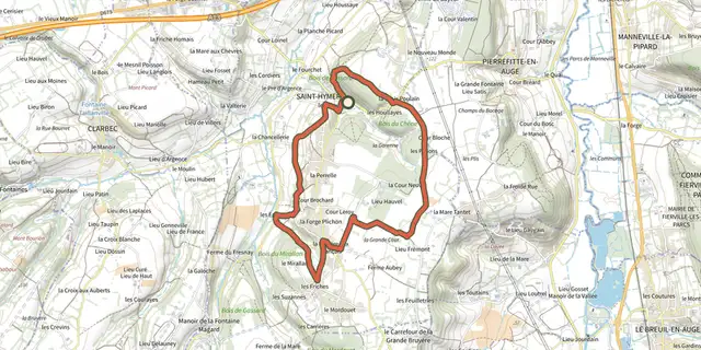 The Sur les traces de Pascal track on the IGN map