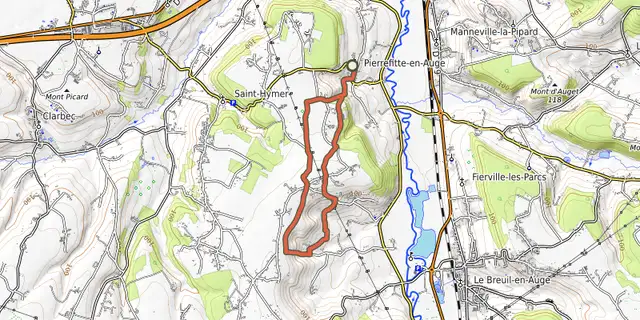 The La boucle des petits monts track on the OpenTopoMap map