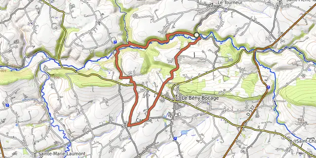 Tracé de Le viaduc de la Souleuvre sur le Plan IGN