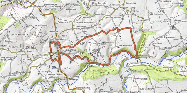The Les trois vallées track on the IGN map