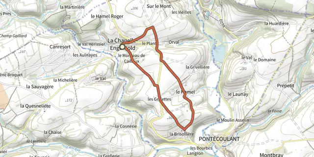 The Flânerie à la chapelle Engerbold track on the IGN map