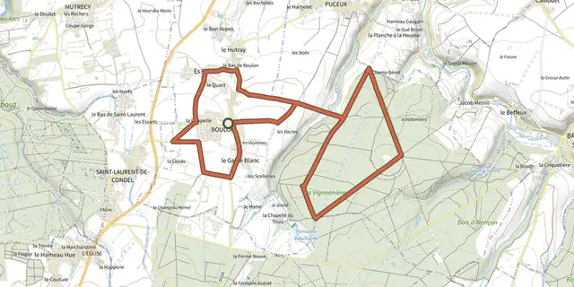 The Entre Cingal et Vallée de l'Orne track on the IGN map