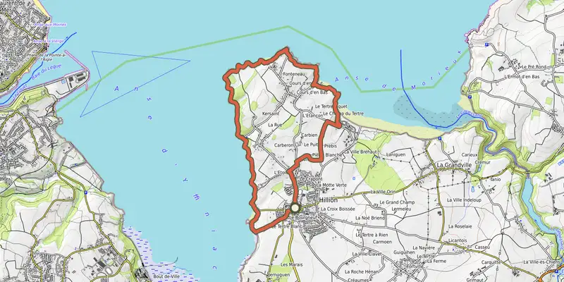 Carte du tracé de Panoramas sur la Réserve Naturelle sur OpenTopoMap, départ et points de passage numérotés