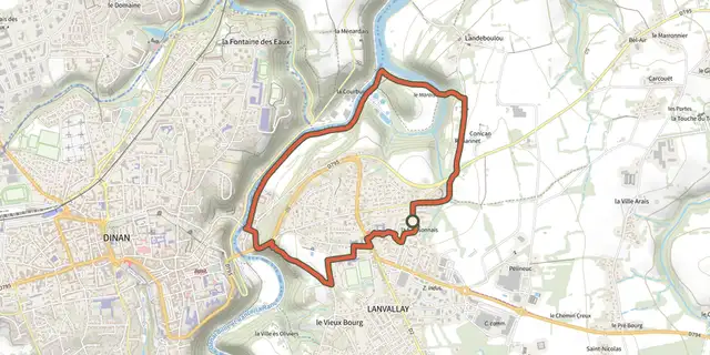The Circuit de la vieille rivière track on the IGN map