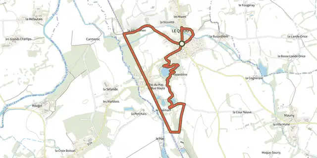 The Voyage nature en Pays des Faluns track on the IGN map
