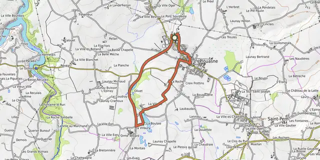 The La foulée verte track on the OpenTopoMap map