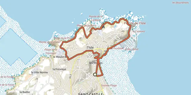 The Le soleil levant track on the IGN map