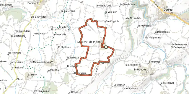 Tracé de La clé des champs sur le Plan IGN