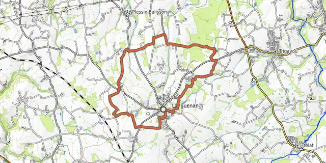 The Circuit de Saint Kenan track on the OpenTopoMap map