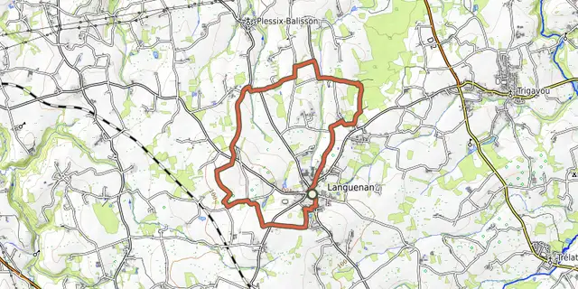Tracé de Circuit de Saint Kenan (variante) sur le Plan IGN