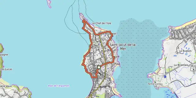 The Circuit de l'entre deux baies (variante) track on the OpenTopoMap map