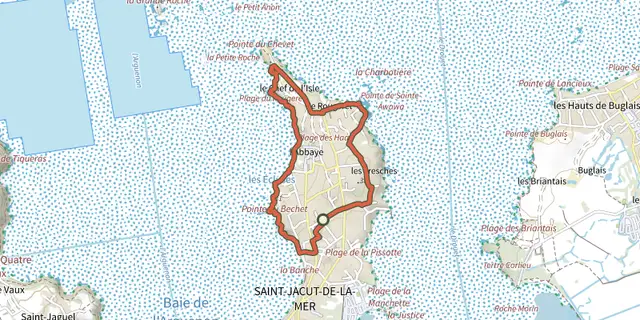 Tracé de Circuit de l'entre deux baies (variante) sur le Plan IGN