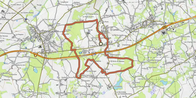 The Circuit de la vallée track on the OpenTopoMap map
