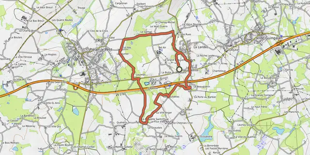The Circuit de la vallée (variante) track on the OpenTopoMap map