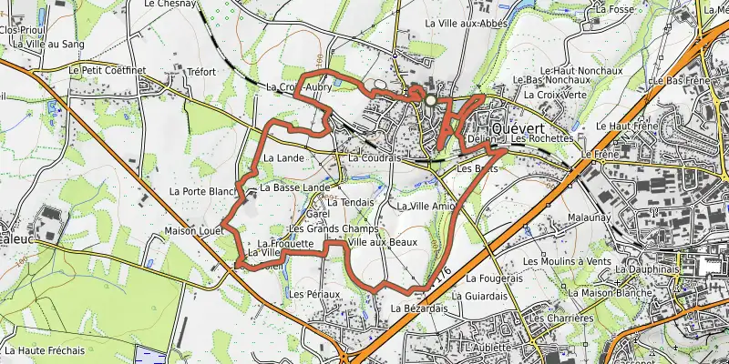 Map of the De l'Argentel à l'Etra (variante) track on OpenTopoMap, with the start and numbered waypoints