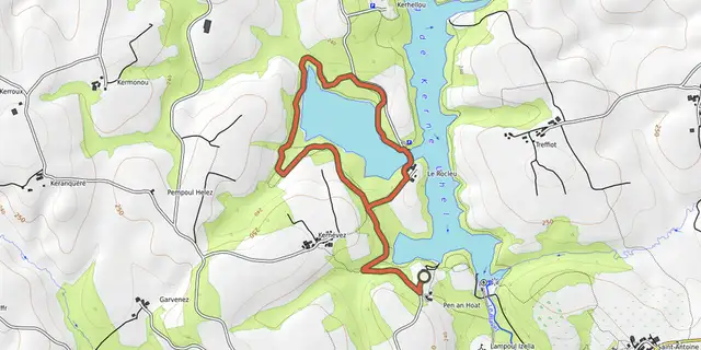 Tracé de La boucle du Rocleu sur le Plan IGN