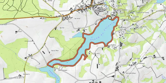 Tracé de L'Etang du Corong sur le Plan IGN