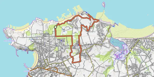The Circuit de Lanruen track on the OpenTopoMap map