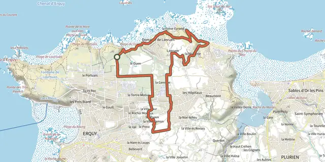 Tracé de Circuit de Lanruen sur le Plan IGN