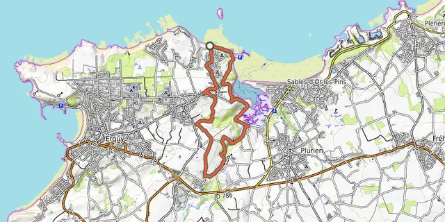 The Circuit de l'Ilot St-Michel et des Moulins track on the OpenTopoMap map