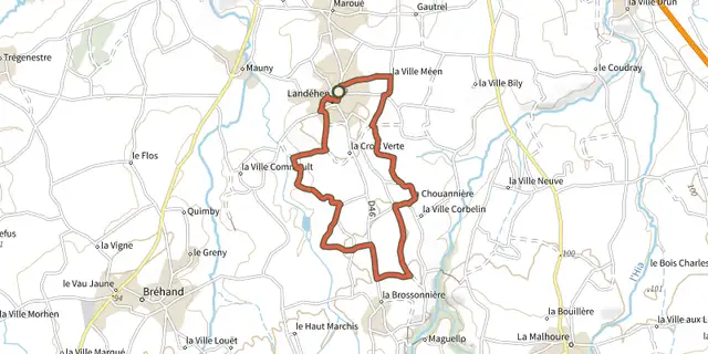 Tracé de Au Pays de Saint-Guihen sur le Plan IGN