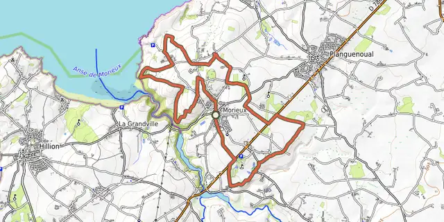 The Entre mer et campagne track on the OpenTopoMap map
