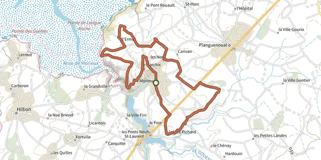 The Entre mer et campagne track on the IGN map