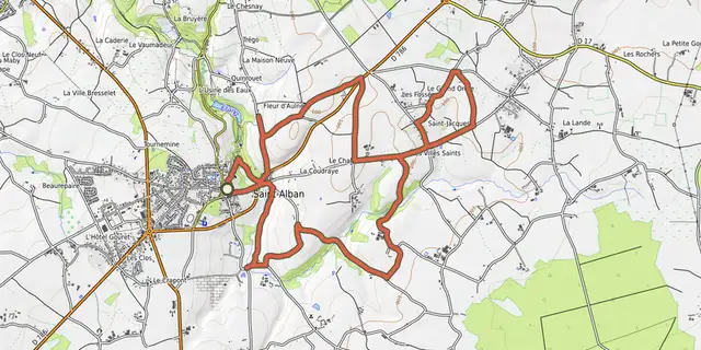 The À la rencontre de la Flora track on the OpenTopoMap map