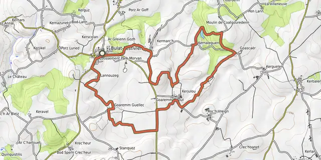 The Circuit des brigands track on the OpenTopoMap map